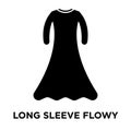 Long sleeve flowy dress iconÃÂ  vector isolated on white background, logo concept of Long sleeve flowy dressÃÂ  sign on transparent Royalty Free Stock Photo